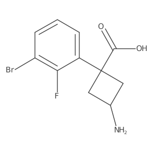 3-Amino-1-(3-bromo-2-fluorophenyl)cyclobutane-1-carboxylic acid结构式