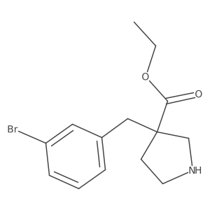 Ethyl 3-[(3-bromophenyl)methyl]pyrrolidine-3-carboxylate结构式