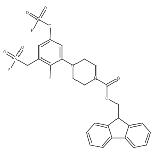 (9H-fluoren-9-yl)methyl 4-{3-[(fluorosulfonyl)methyl]-5-[(fluorosulfonyl)oxy]-2-methylphenyl}piperazine-1-carboxylate结构式