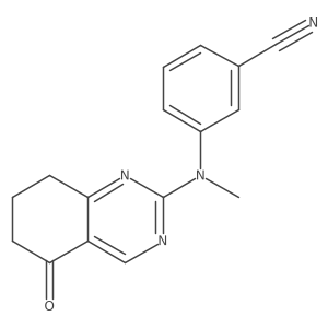 3-(Methyl(5-oxo-5,6,7,8-tetrahydroquinazolin-2-yl)amino)benzonitrile结构式
