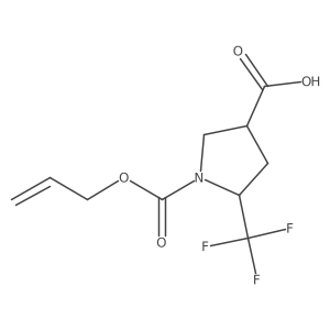 rac-(3R,5R)-1-[(prop-2-en-1-yloxy)carbonyl]-5-(trifluoromethyl)pyrrolidine-3-carboxylic acid结构式