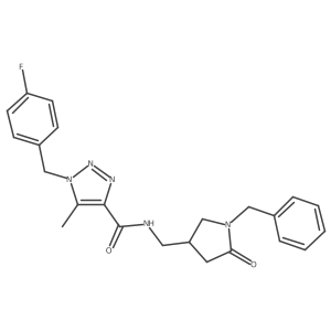 N-[(1-benzyl-5-oxopyrrolidin-3-yl)methyl]-1-[(4-fluorophenyl)methyl]-5-methyl-1H-1,2,3-triazole-4-carboxamide结构式
