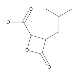 (2R,3S)-3-(2-Methylpropyl)-4-oxo-2-oxetanecarboxylic acid Structure