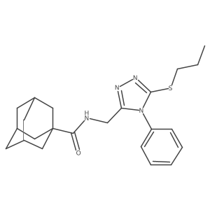 (1S,3s)-N-((4-phenyl-5-(propylthio)-4H-1,2,4-triazol-3-yl)methyl)adamantane-1-carboxamide结构式