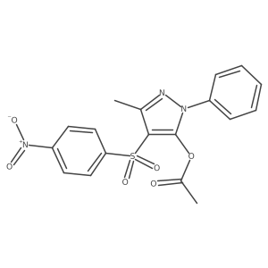 3-methyl-4-((4-nitrophenyl)sulfonyl)-1-phenyl-1H-pyrazol-5-yl acetate结构式