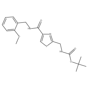 [4-(2-Methoxybenzylcarbamoyl)-thiazol-2-ylmethyl]-carbamic acid tert-butyl ester Structure