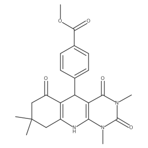 Methyl 4-(1,3,8,8-tetramethyl-2,4,6-trioxo-1,2,3,4,5,6,7,8,9,10-decahydropyrimido[4,5-b]quinolin-5-yl)benzoate Structure