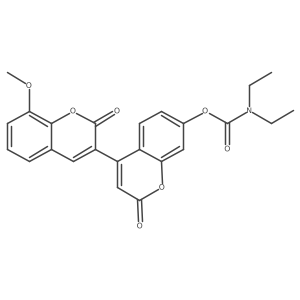 8-methoxy-2,2'-dioxo-2H,2'H-[3,4'-bichromen]-7'-yl diethylcarbamate结构式
