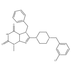 7-benzyl-8-{4-[(3-chlorophenyl)methyl]piperazin-1-yl}-3-methyl-2,3,6,7-tetrahydro-1H-purine-2,6-dione Structure