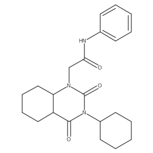 2-(3-cyclohexyl-2,4-dioxo-4a,5,6,7,8,8a-hexahydroquinazolin-1-yl)-N-phenylacetamide结构式