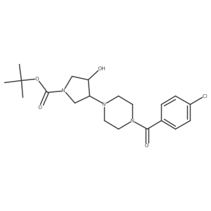 3-[4-(4-Chloro-benzoyl)-piperazin-1-yl]4-hydroxy-pyrrolidine-1-carboxylic acid tert-butyl ester Structure