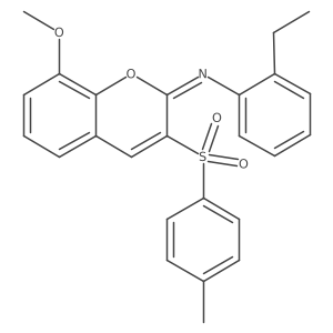 (Z)-2-ethyl-N-(8-methoxy-3-tosyl-2H-chromen-2-ylidene)aniline结构式