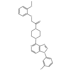 1-(4-(3-(3-fluorophenyl)-3H-[1,2,3]triazolo[4,5-d]pyrimidin-7-yl)piperazin-1-yl)-2-(2-methoxyphenoxy)ethanone结构式