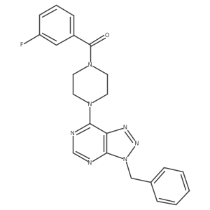 (4-(3-benzyl-3H-[1,2,3]triazolo[4,5-d]pyrimidin-7-yl)piperazin-1-yl)(3-fluorophenyl)methanone Structure
