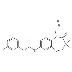 N-(5-allyl-3,3-dimethyl-4-oxo-2,3,4,5-tetrahydrobenzo[b][1,4]oxazepin-8-yl)-2-(m-tolyl)acetamide结构式