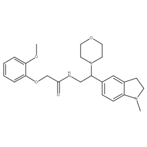 2-(2-methoxyphenoxy)-N-(2-(1-methylindolin-5-yl)-2-morpholinoethyl)acetamide Structure