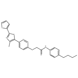 N-(4-butylphenyl)-2-((6-(4-methyl-2-(thiophen-2-yl)thiazol-5-yl)pyridazin-3-yl)thio)acetamide结构式