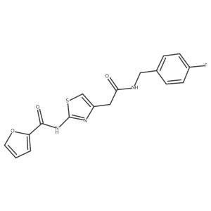 N-(4-(2-((4-fluorobenzyl)amino)-2-oxoethyl)thiazol-2-yl)furan-2-carboxamide结构式