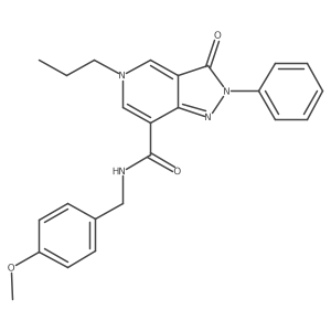 N-(4-methoxybenzyl)-3-oxo-2-phenyl-5-propyl-3,5-dihydro-2H-pyrazolo[4,3-c]pyridine-7-carboxamide结构式
