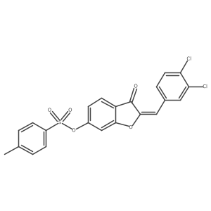 (2Z)-2-(3,4-dichlorobenzylidene)-3-oxo-2,3-dihydro-1-benzofuran-6-yl 4-methylbenzenesulfonate结构式