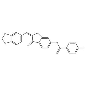 (2Z)-2-(1,3-benzodioxol-5-ylmethylidene)-3-oxo-2,3-dihydro-1-benzofuran-6-yl 4-methylbenzoate Structure
