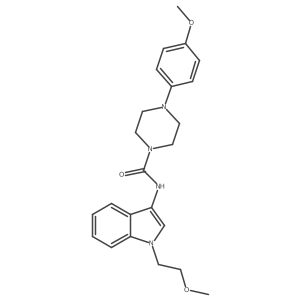 N-(1-(2-methoxyethyl)-1H-indol-3-yl)-4-(4-methoxyphenyl)piperazine-1-carboxamide结构式