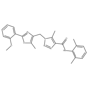N-(2,6-dimethylphenyl)-1-((2-(2-methoxyphenyl)-5-methyloxazol-4-yl)methyl)-5-methyl-1H-1,2,3-triazole-4-carboxamide结构式