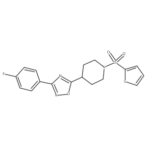 4-[3-(4-Fluorophenyl)-1,2,4-oxadiazol-5-yl]-1-(2-thienylsulfonyl)piperidine Structure
