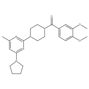 2-[4-(3,4-Dimethoxybenzoyl)piperazin-1-yl]-4-methyl-6-(pyrrolidin-1-yl)pyrimidine结构式