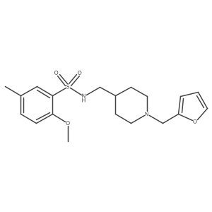 N-((1-(furan-2-ylmethyl)piperidin-4-yl)methyl)-2-methoxy-5-methylbenzenesulfonamide结构式