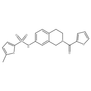 N-(2-(furan-2-carbonyl)-1,2,3,4-tetrahydroisoquinolin-7-yl)-5-methylthiophene-2-sulfonamide Structure