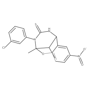 3-(3-chlorophenyl)-2,11-dimethyl-8-nitro-2,3,5,6-tetrahydro-4H-2,6-methano-1,3,5-benzoxadiazocine-4-thione Structure
