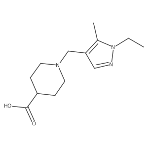 1-[(1-ethyl-5-methyl-1H-pyrazol-4-yl)methyl]piperidine-4-carboxylic acid Structure