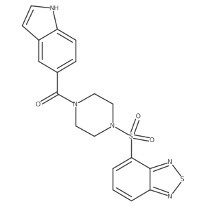 [4-(2,1,3-benzothiadiazol-4-ylsulfonyl)piperazin-1-yl](1H-indol-5-yl)methanone结构式