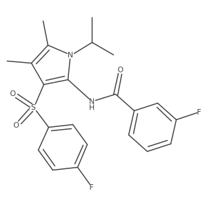 3-fluoro-N-{3-[(4-fluorophenyl)sulfonyl]-4,5-dimethyl-1-(propan-2-yl)-1H-pyrrol-2-yl}benzamide Structure