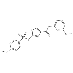 N-(3-methoxyphenyl)-2-(4-methoxyphenylsulfonamido)thiazole-4-carboxamide结构式