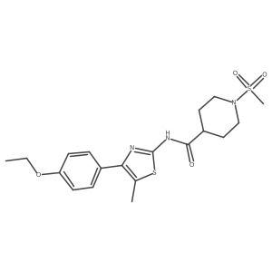 N-[4-(4-ethoxyphenyl)-5-methyl-1,3-thiazol-2-yl]-1-methanesulfonylpiperidine-4-carboxamide结构式