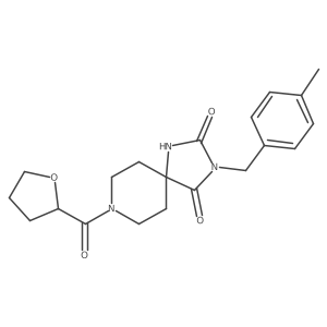 3-(4-Methylbenzyl)-8-(tetrahydrofuran-2-carbonyl)-1,3,8-triazaspiro[4.5]decane-2,4-dione结构式