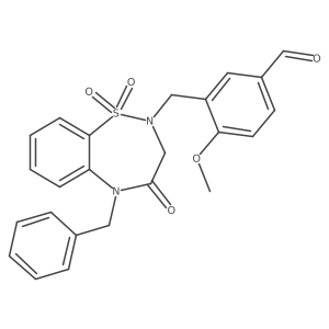 3-((5-benzyl-1,1-dioxido-4-oxo-4,5-dihydrobenzo[f][1,2,5]thiadiazepin-2(3H)-yl)methyl)-4-methoxybenzaldehyde结构式