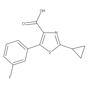 2-Cyclopropyl-5-(3-fluoro-phenyl)-thiazole-4-carboxylic acid结构式