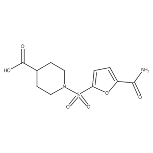 1-{[5-(Aminocarbonyl)-2-furyl]sulfonyl}piperidine-4-carboxylic acid Structure