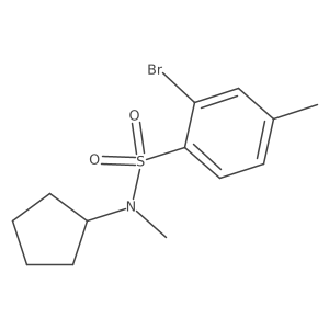 2-bromo-N-cyclopentyl-N,4-dimethylbenzenesulfonamide结构式