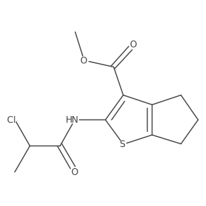 Methyl 2-[(2-chloropropanoyl)amino]-5,6-dihydro-4H-cyclopenta[b]thiophene-3-carboxylate结构式