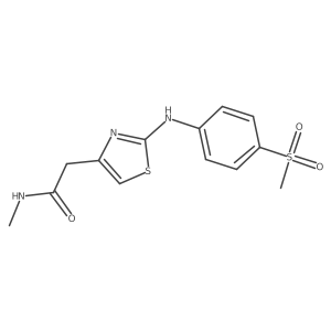 CNC(=O)Cc1csc(Nc2ccc(S(C)(=O)=O)cc2)n1结构式