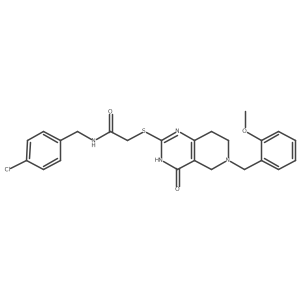 N-(4-chlorobenzyl)-2-{[6-(2-methoxybenzyl)-4-oxo-3,4,5,6,7,8-hexahydropyrido[4,3-d]pyrimidin-2-yl]sulfanyl}acetamide结构式