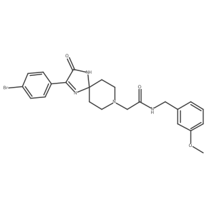 2-(2-(4-bromophenyl)-3-oxo-1,4,8-triazaspiro[4.5]dec-1-en-8-yl)-N-(3-methoxybenzyl)acetamide Structure