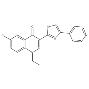 1-ethyl-6-fluoro-3-(3-(pyridin-4-yl)-1,2,4-oxadiazol-5-yl)quinolin-4(1H)-one Structure