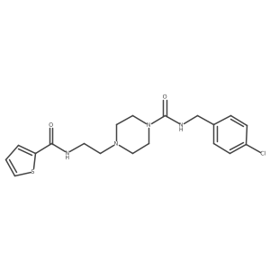 N-(4-chlorobenzyl)-4-(2-(thiophene-2-carboxamido)ethyl)piperazine-1-carboxamide结构式