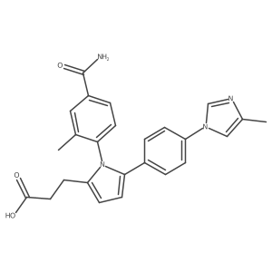 1-[4-(Aminocarbonyl)-2-methylphenyl]-5-[4-(4-methyl-1h-imidazol-1-yl)phenyl]-1h-pyrrole-2-propanoic acid Structure