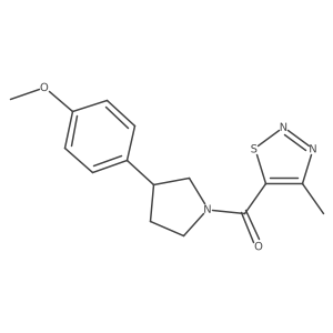 (3-(4-Methoxyphenyl)pyrrolidin-1-yl)(4-methyl-1,2,3-thiadiazol-5-yl)methanone结构式